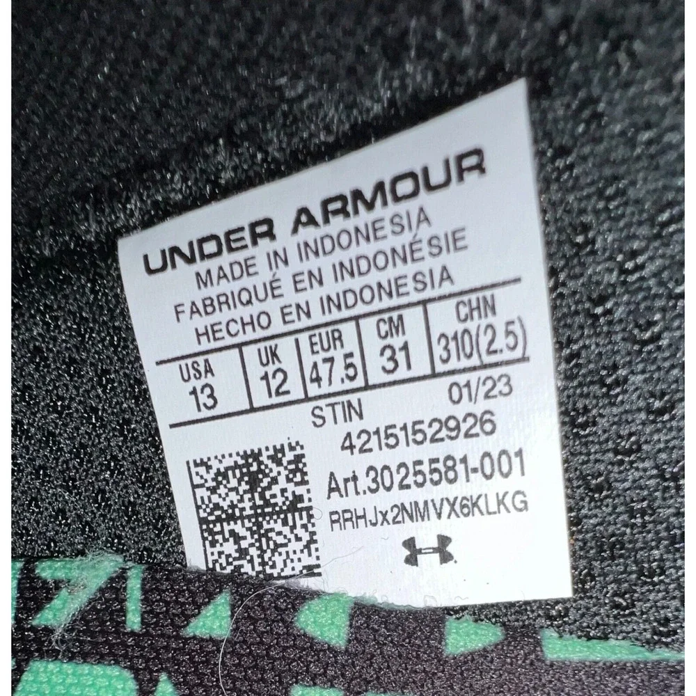 Under Armour HOVR Ridge Trek Black Chestnut Red Green 3025581-001 Men's Size 13